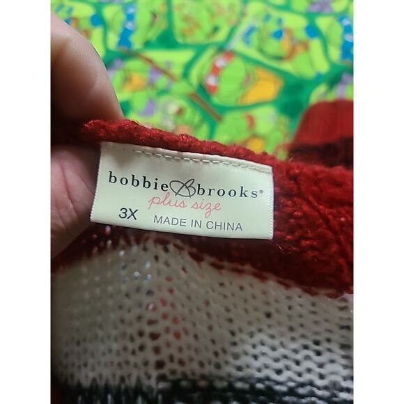 Bobbie Brooks Womens Plus Sweater Size 3X Colorblock V-Neck Pockets Multicolor - Picture 10 of 10